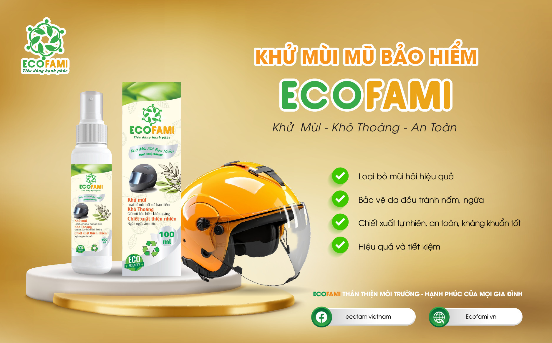 Khử mùi mũ bảo hiểm Ecofami