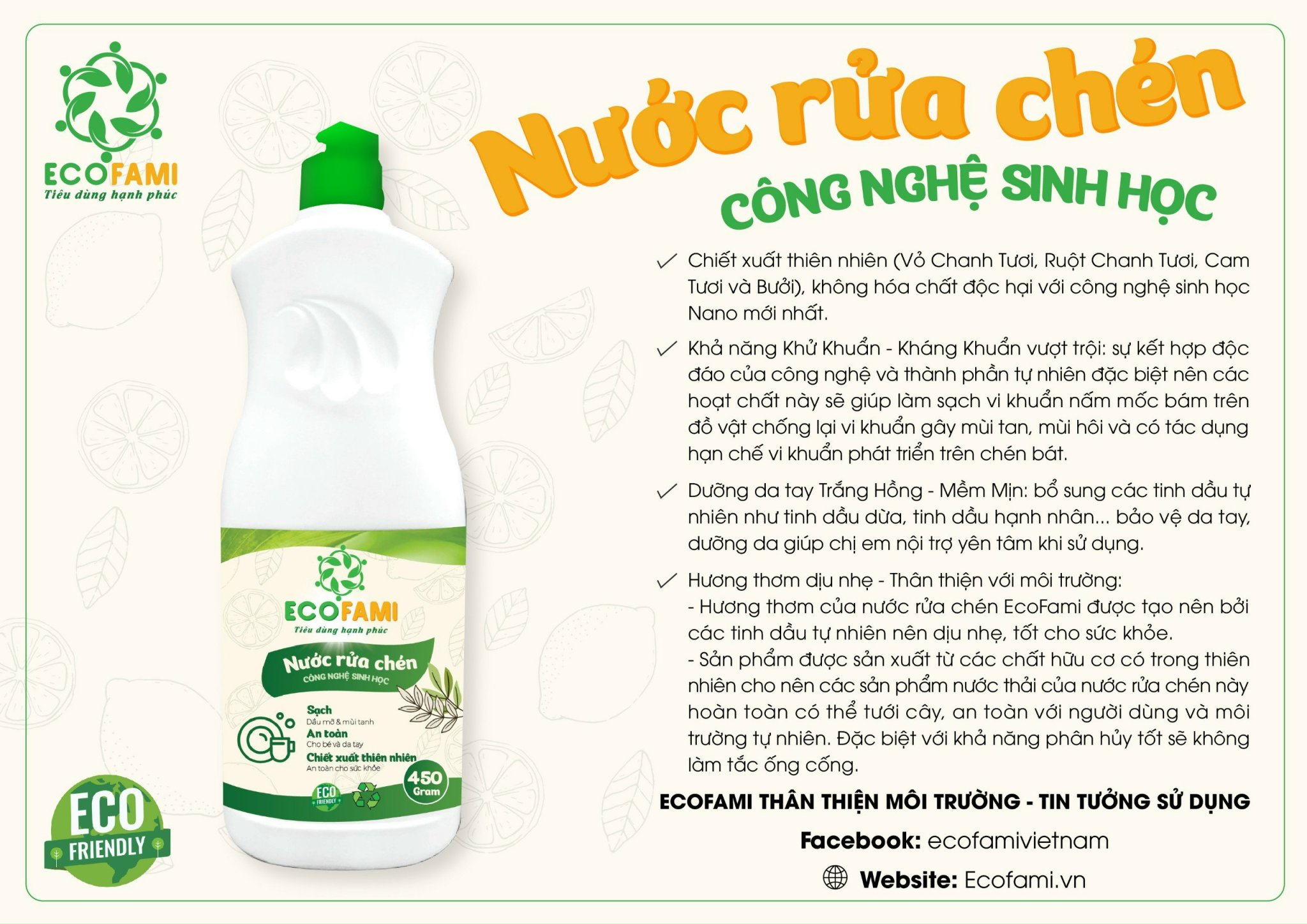 Nước rửa chén Ecofami Hương chanh