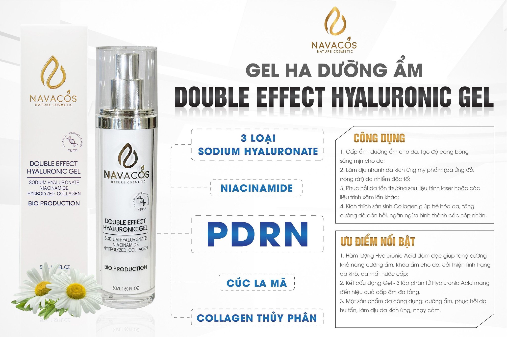 Gel Thần HA Dưỡng Ẩm, Khóa ẩm - Navacos