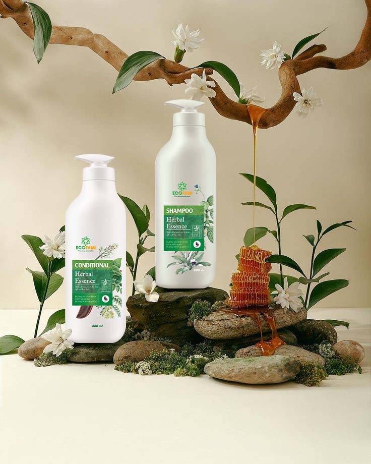 COMBO DẦU GỘI - DẦU XẢ HERBAL ESSENCE ECOFAMI