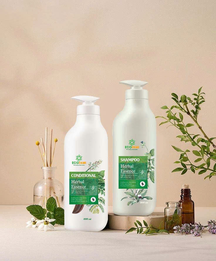 COMBO DẦU GỘI - DẦU XẢ HERBAL ESSENCE ECOFAMI