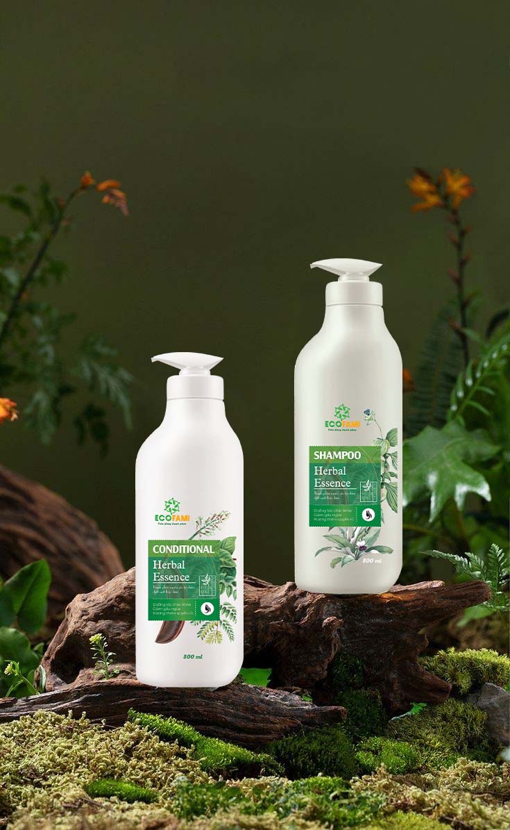 COMBO DẦU GỘI - DẦU XẢ HERBAL ESSENCE ECOFAMI