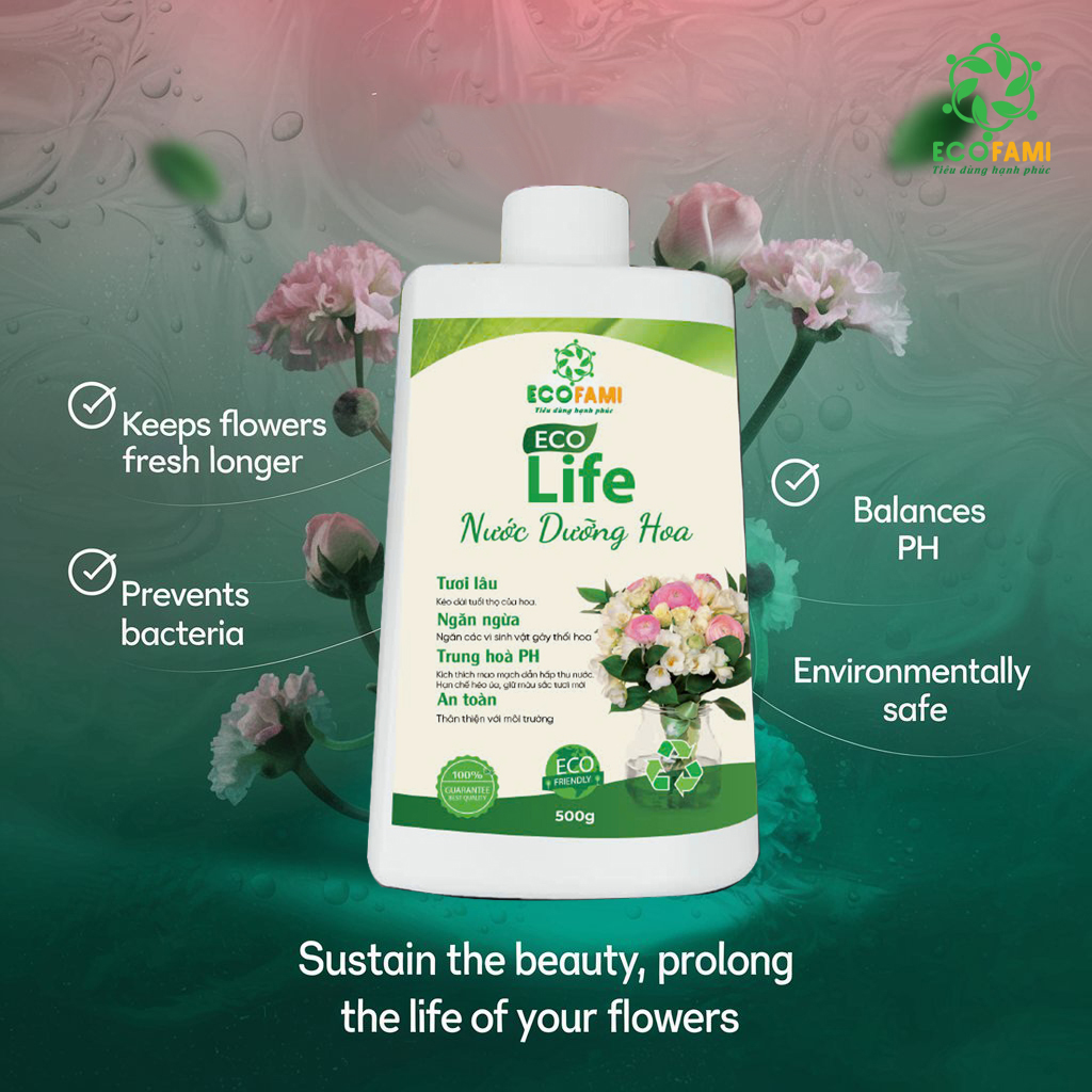 Nước Dưỡng Hoa Eco Life 500gr - Duy trì sự tươi tắn lâu dài của Hoa