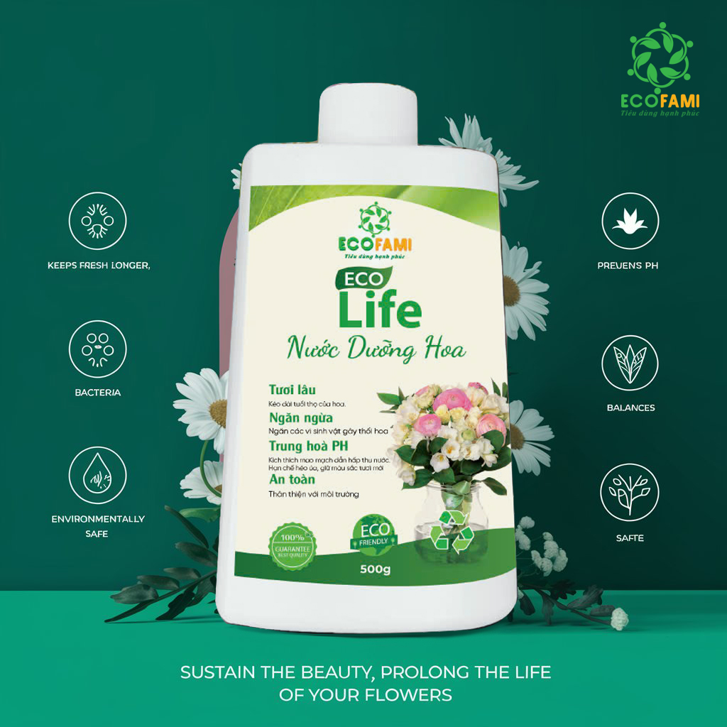 Nước Dưỡng Hoa Eco Life 500gr - Duy trì sự tươi tắn lâu dài của Hoa