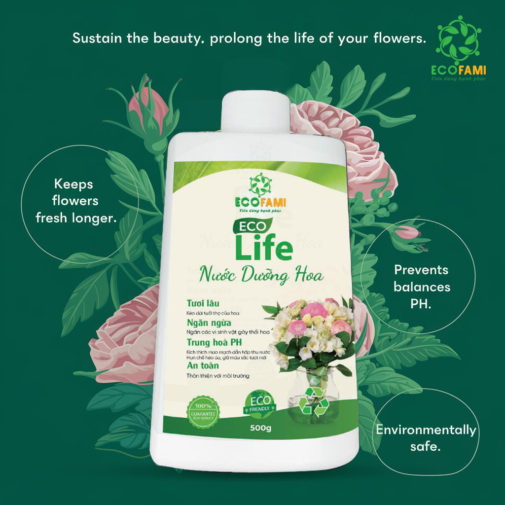 Nước Dưỡng Hoa Eco Life 500gr - Duy trì sự tươi tắn lâu dài của Hoa