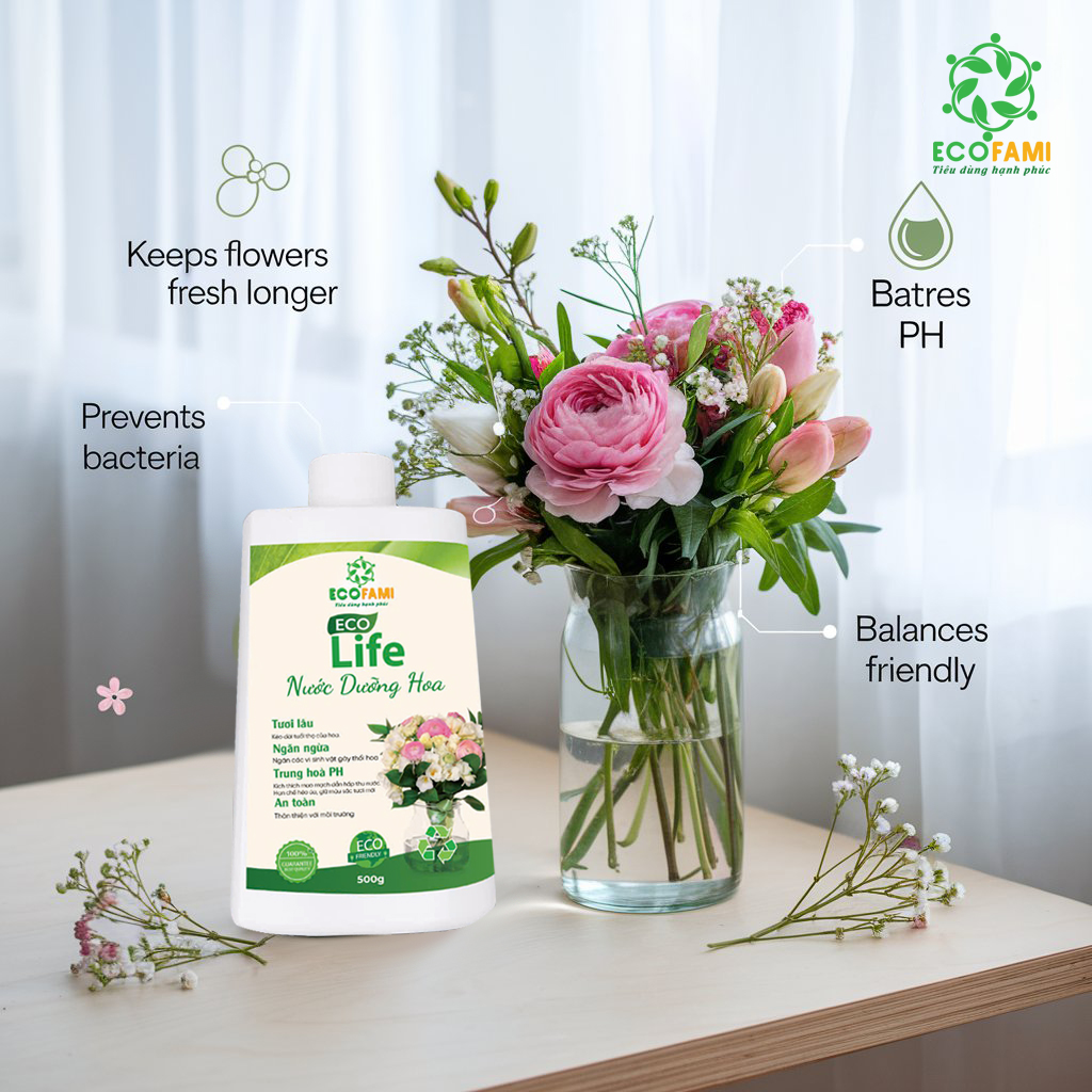 Nước Dưỡng Hoa Eco Life 500gr - Duy trì sự tươi tắn lâu dài của Hoa