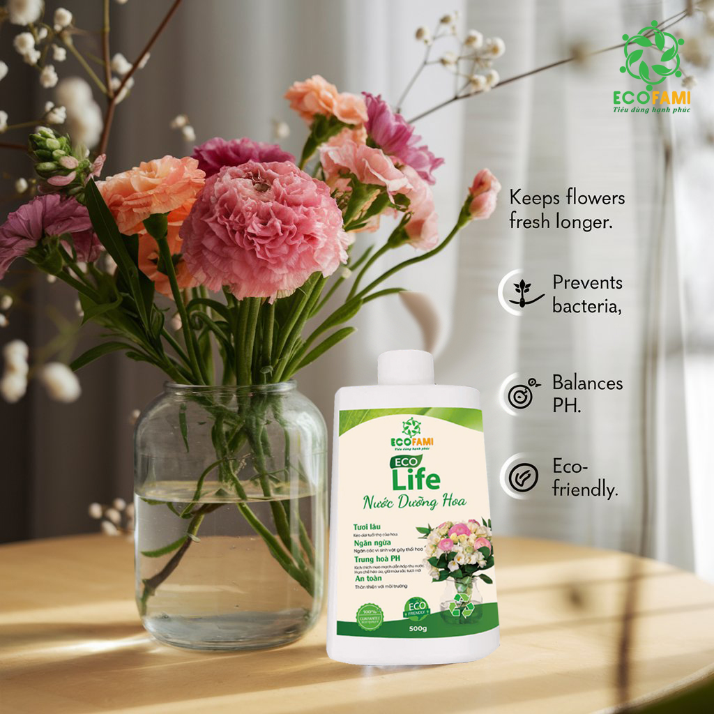 Nước Dưỡng Hoa Eco Life 500gr - Duy trì sự tươi tắn lâu dài của Hoa