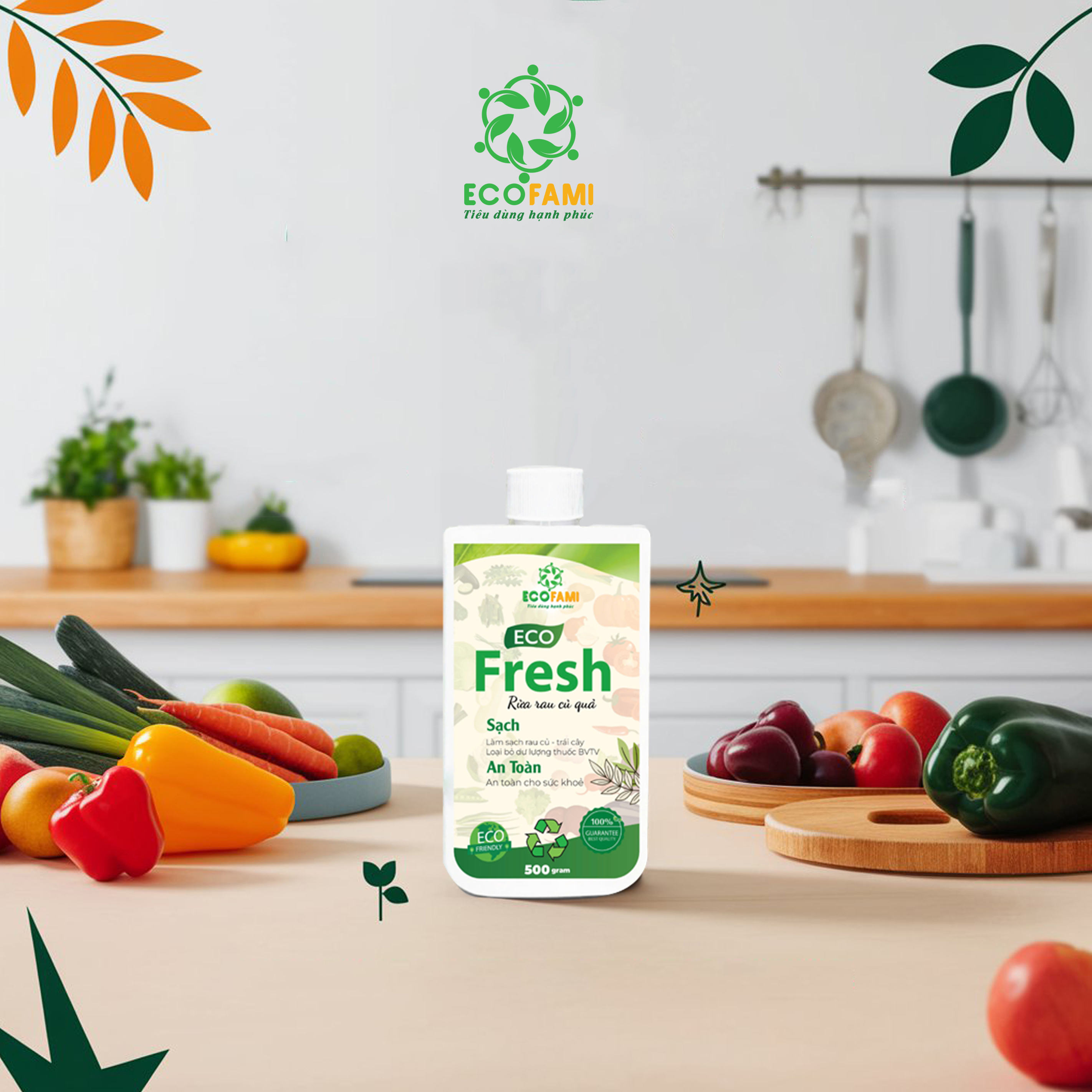 Rửa Rau Củ Quả EcoFresh - Làm sạch và loại bỏ dư lượng bảo vệ thực vật