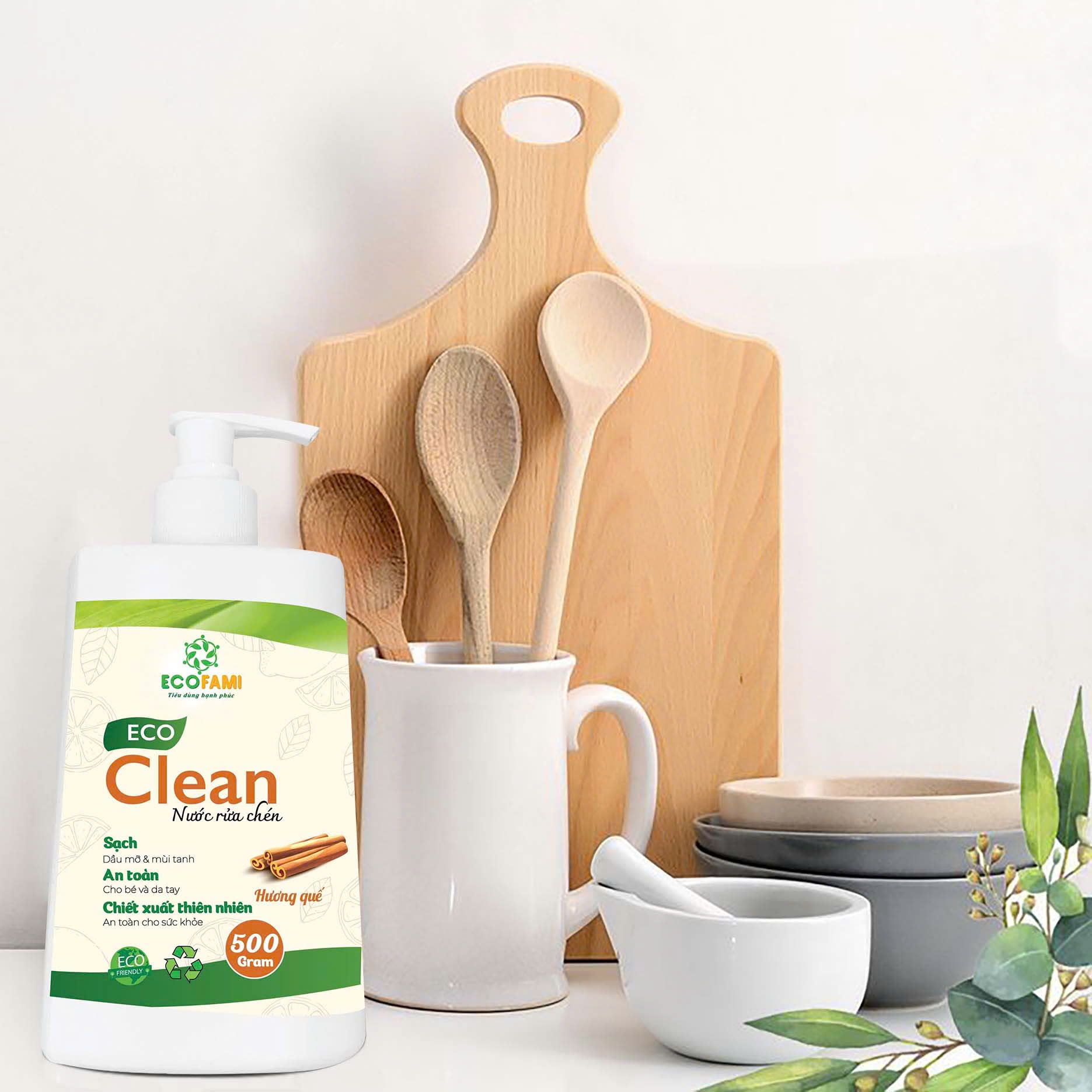 Nước rửa chén Eco Clean Hương Quế (500gr)