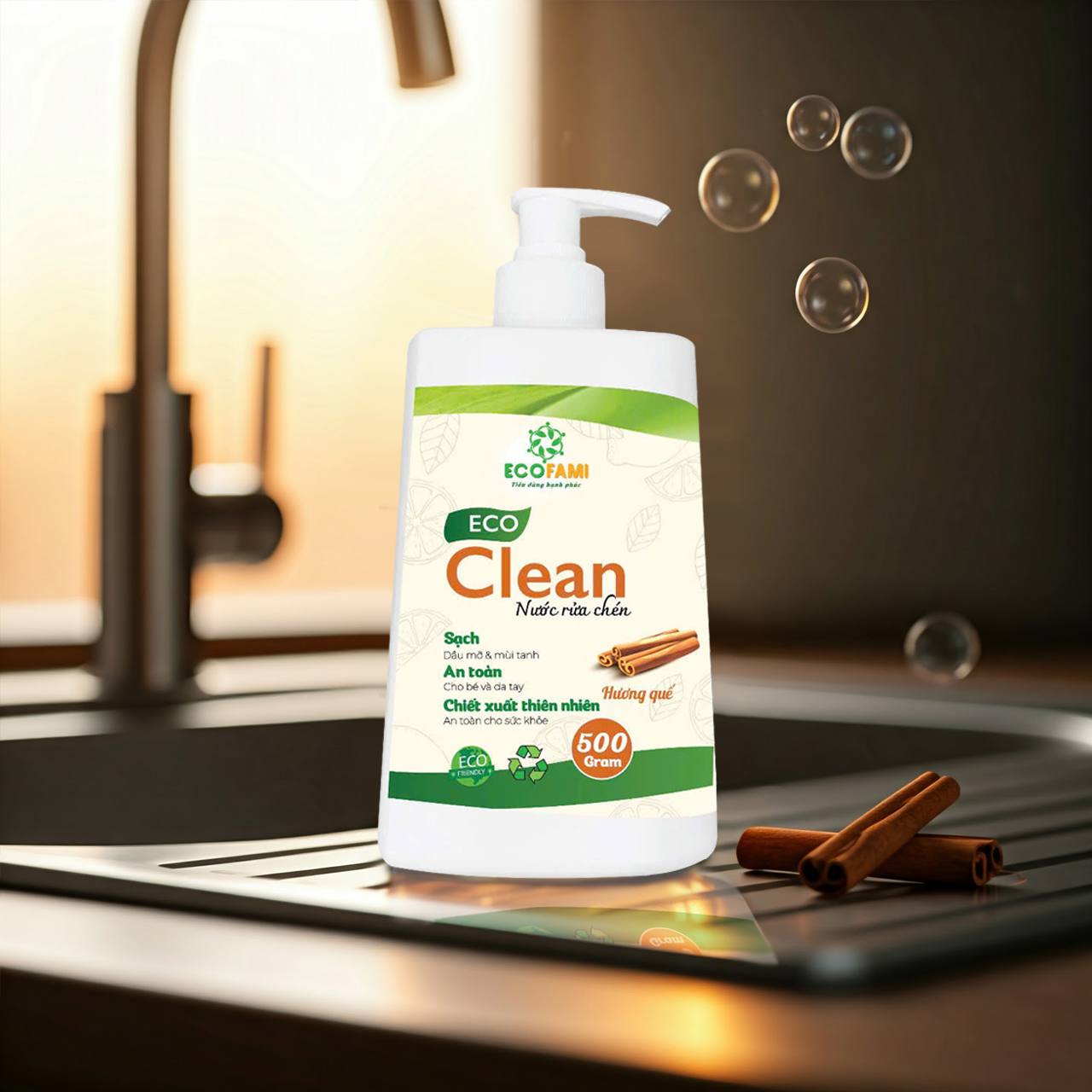 Nước rửa chén Eco Clean Hương Quế (500gr)