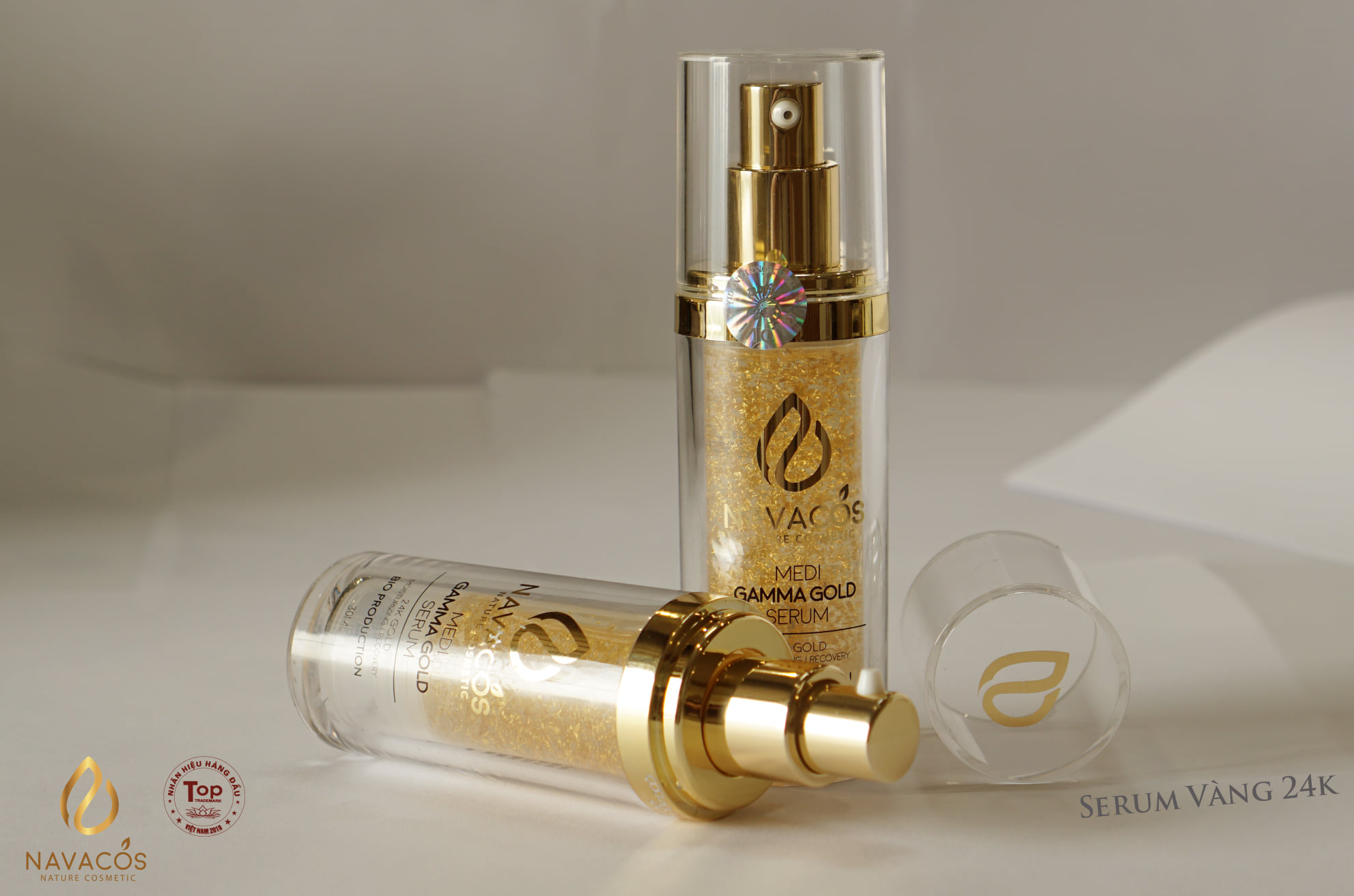 Tinh chất Serum Vàng 24K Navacos 30ml – Cải Tiến Mới, Trẻ Hóa Làn Da dùng sau liệu trình sau xâm lấn