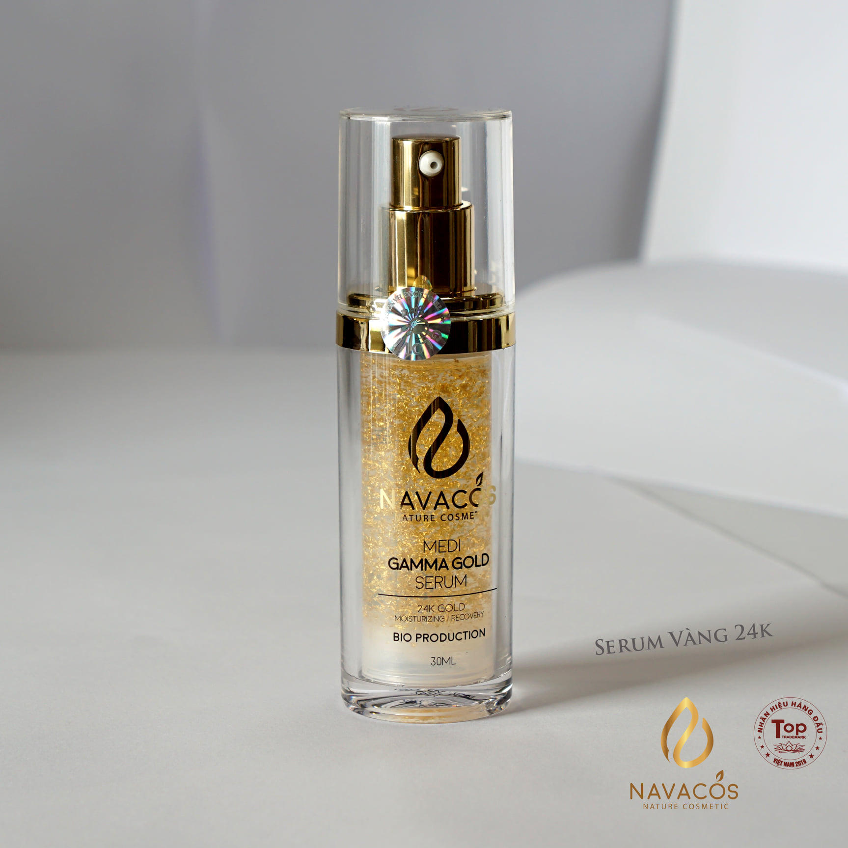 Tinh chất Serum Vàng 24K Navacos 30ml – Cải Tiến Mới, Trẻ Hóa Làn Da dùng sau liệu trình sau xâm lấn