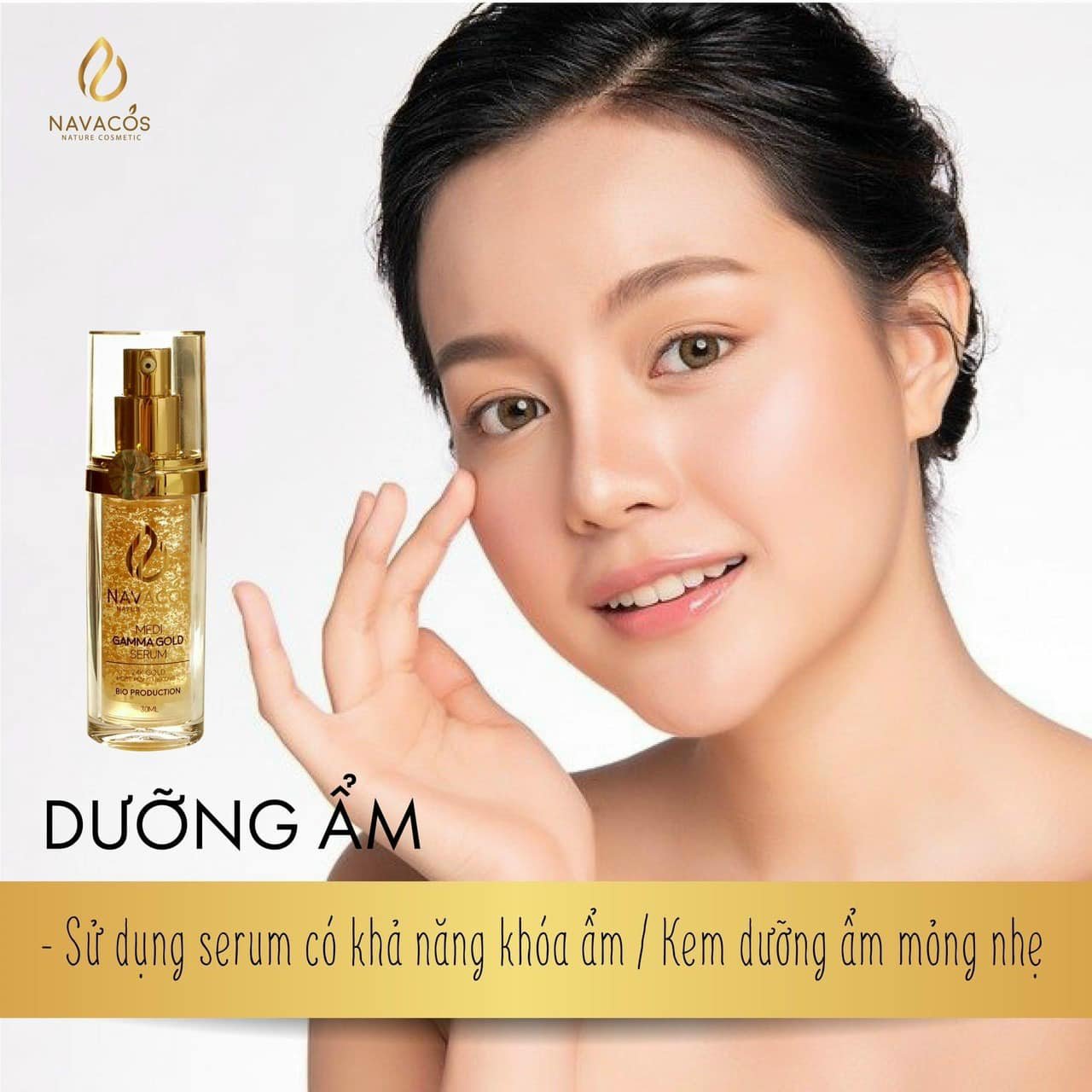 Tinh chất Serum Vàng 24K Navacos 30ml – Cải Tiến Mới, Trẻ Hóa Làn Da dùng sau liệu trình sau xâm lấn