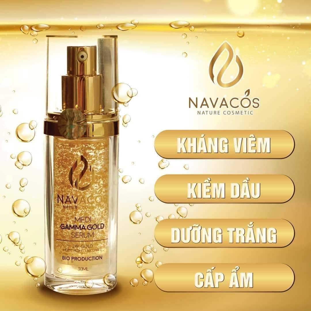 Tinh chất Serum Vàng 24K Navacos 30ml – Cải Tiến Mới, Trẻ Hóa Làn Da dùng sau liệu trình sau xâm lấn