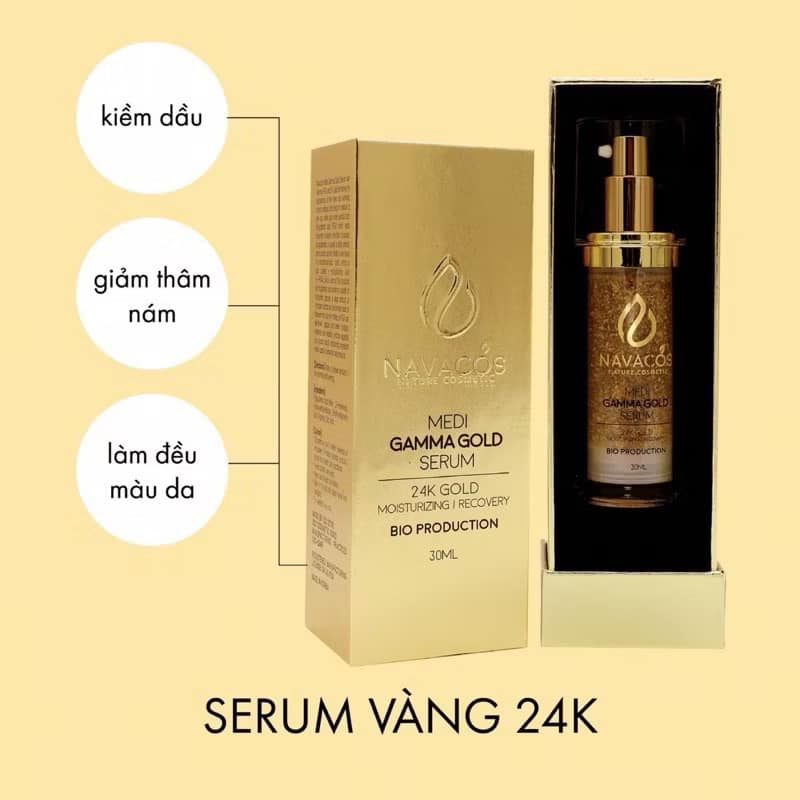Tinh chất Serum Vàng 24K Navacos 30ml – Cải Tiến Mới, Trẻ Hóa Làn Da dùng sau liệu trình sau xâm lấn