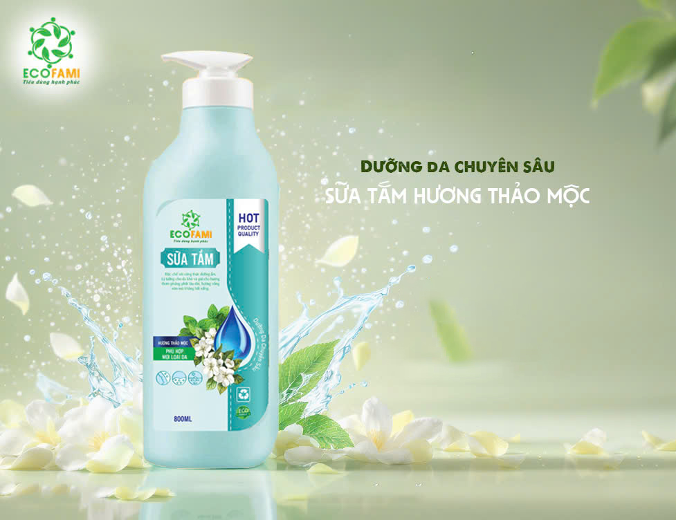 Sữa Tắm Hương Thảo Mộc Ecofami 800ml – Làm Sạch Dịu Nhẹ, Dưỡng Da Mịn Màng