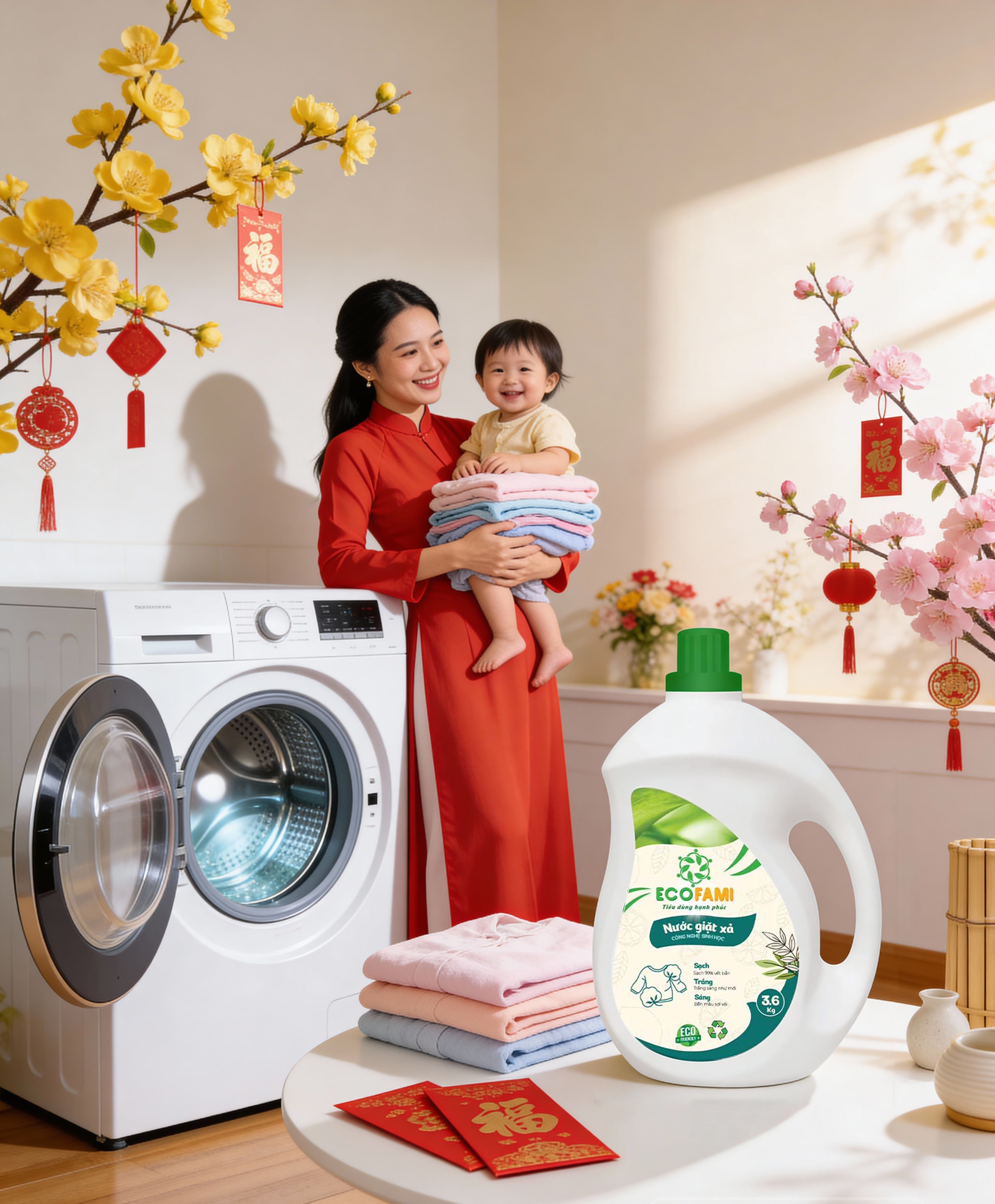 Nước Giặt Ecofami – Tết Nhẹ Nhàng, Lộc Ghé Sang Cho Mọi Gia Đình Việt