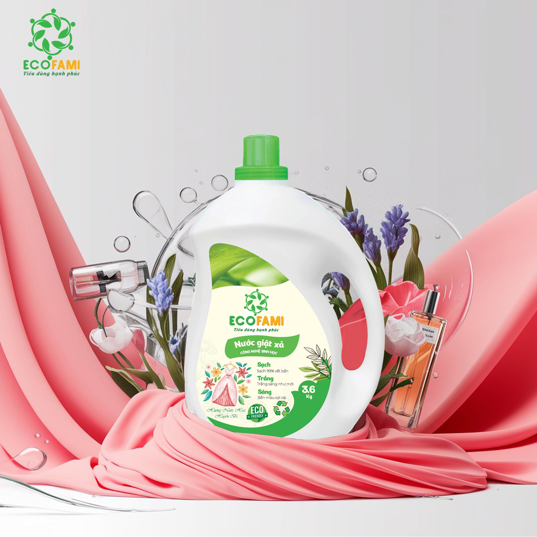 (Qùa tặng 6 tặng 1) Nước Giặt Xả Công Nghệ Sinh Học Ecofami – Hương Nước Hoa Huyền Bí (3.6kg)