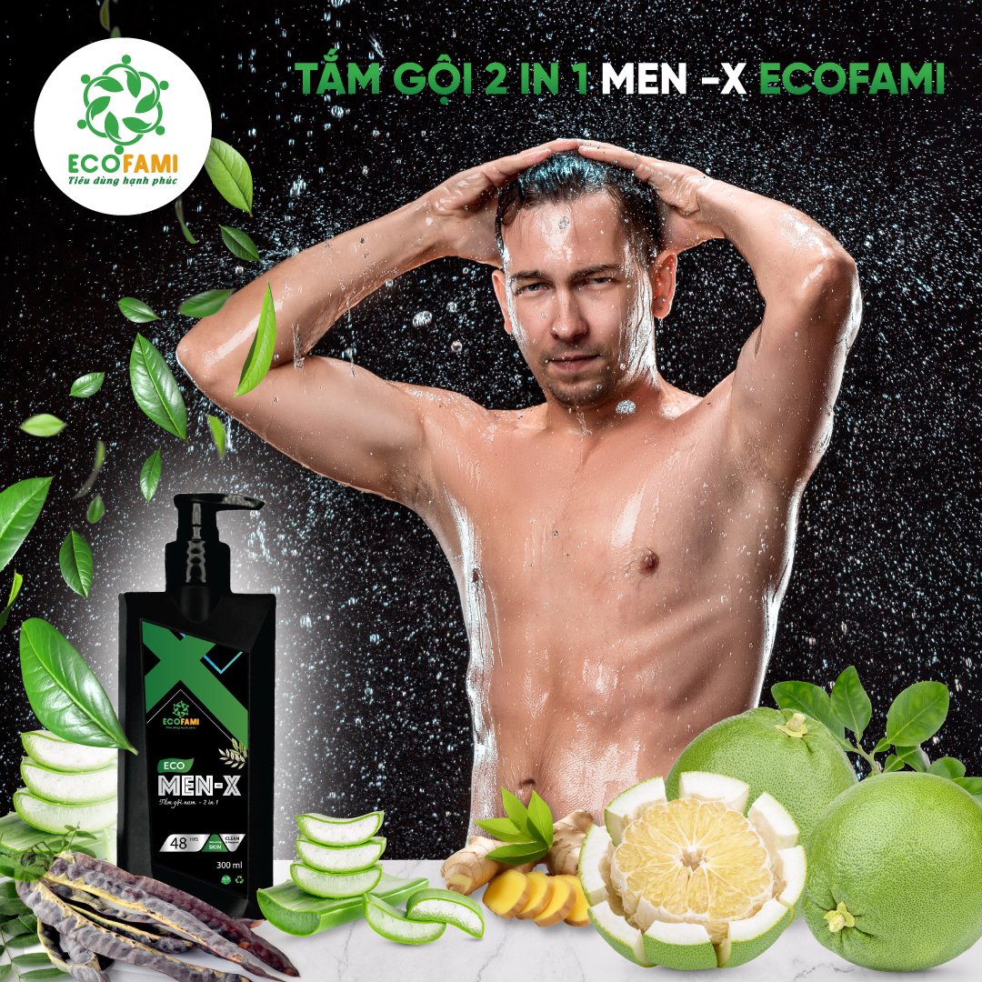 (Qùa tặng 6 tặng 1) Tắm gội 2 trong 1 - Eco Men-X - ECOFAMI