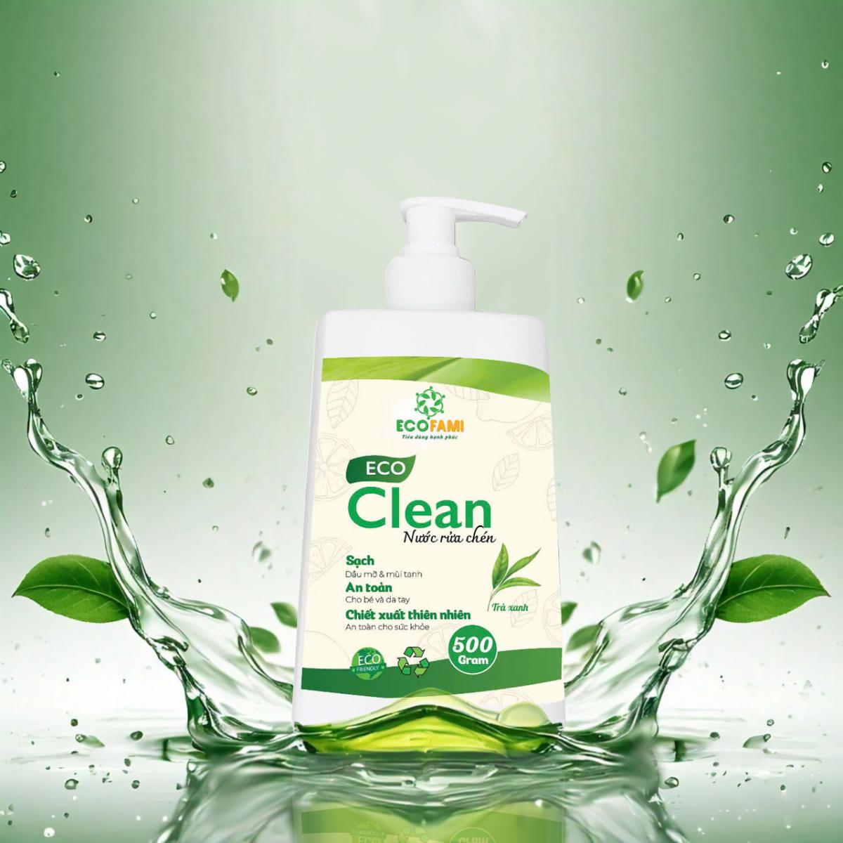 (Qùa tặng 6 tặng 1) Nước rửa chén Eco Clean Hương Trà Xanh (500gr)