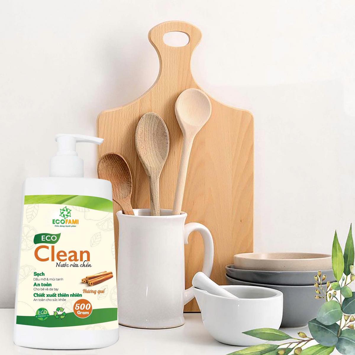 (Qùa tặng 6 tặng 1) Nước rửa chén Eco Clean Hương Quế (500gr)