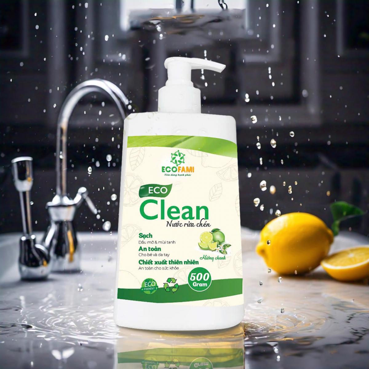(Qùa tặng 6 tặng 1) Nước rửa chén Ecofami Hương chanh (500gr)