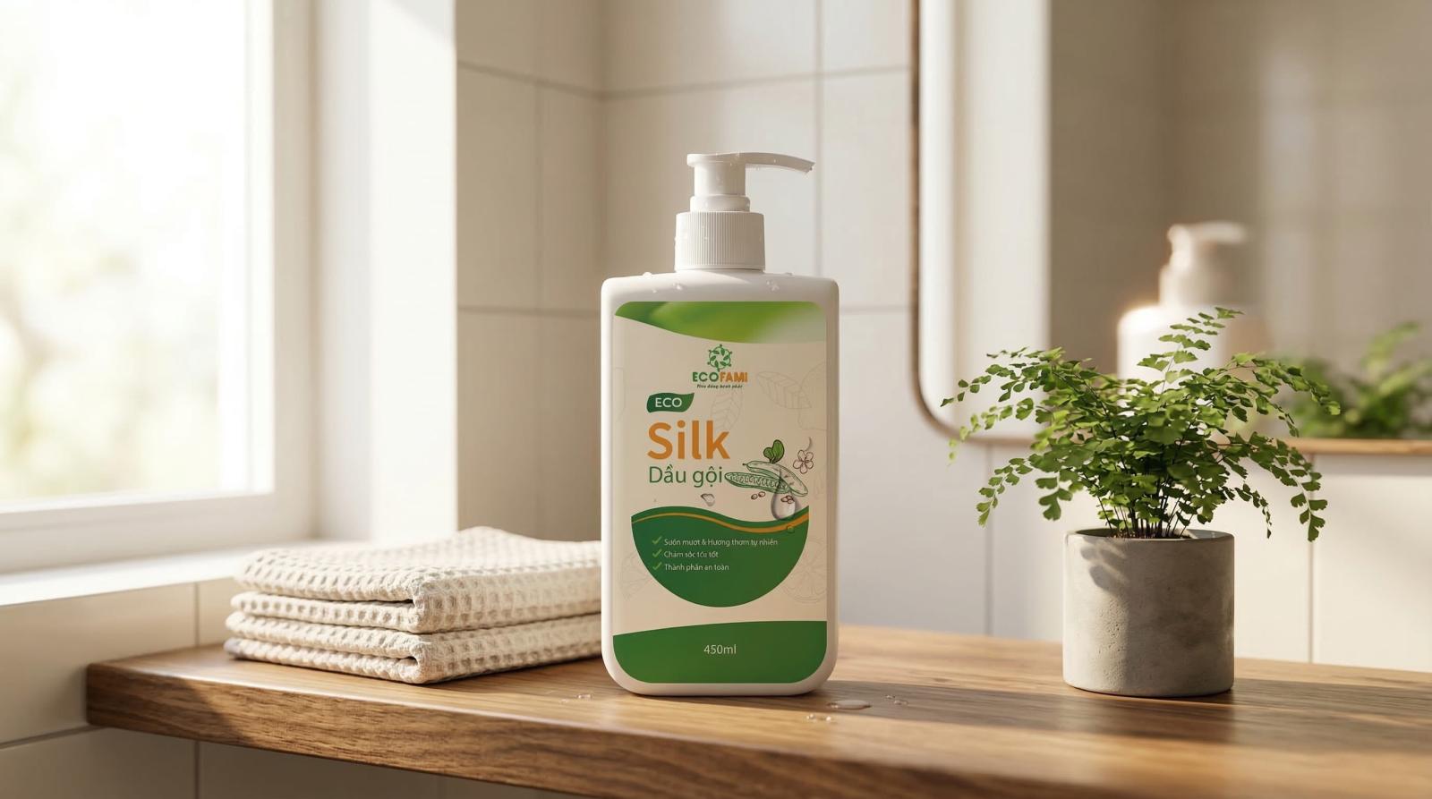 (Qùa tặng 6 tặng 1) Dầu Gội Eco Silk 450ml: Giải Pháp Thảo Mộc Giúp Sạch Gàu, Ngăn Rụng Tóc Hiệu Quả