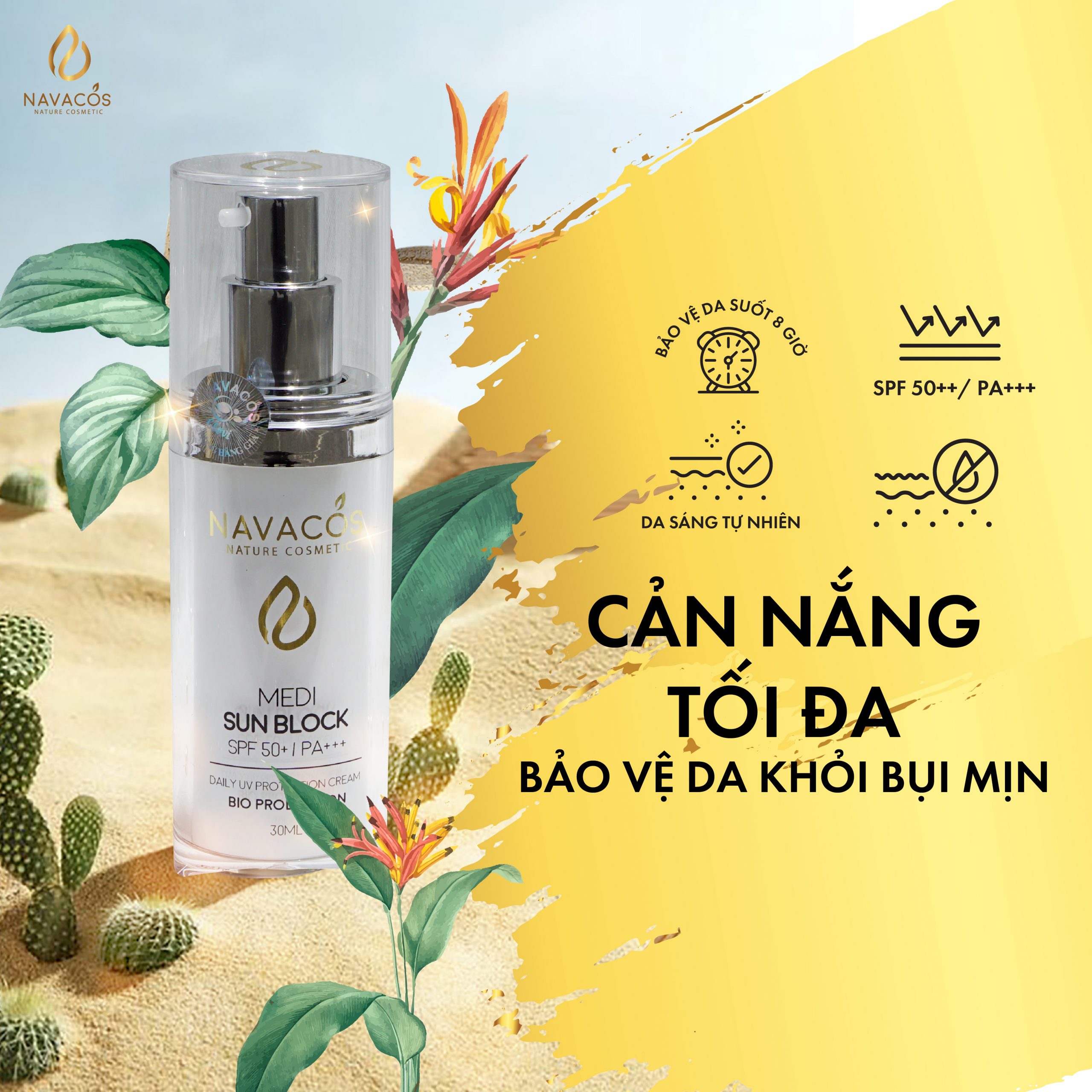 (Qùa tặng 6 tặng 1) Kem chống nắng vật lý Navacos